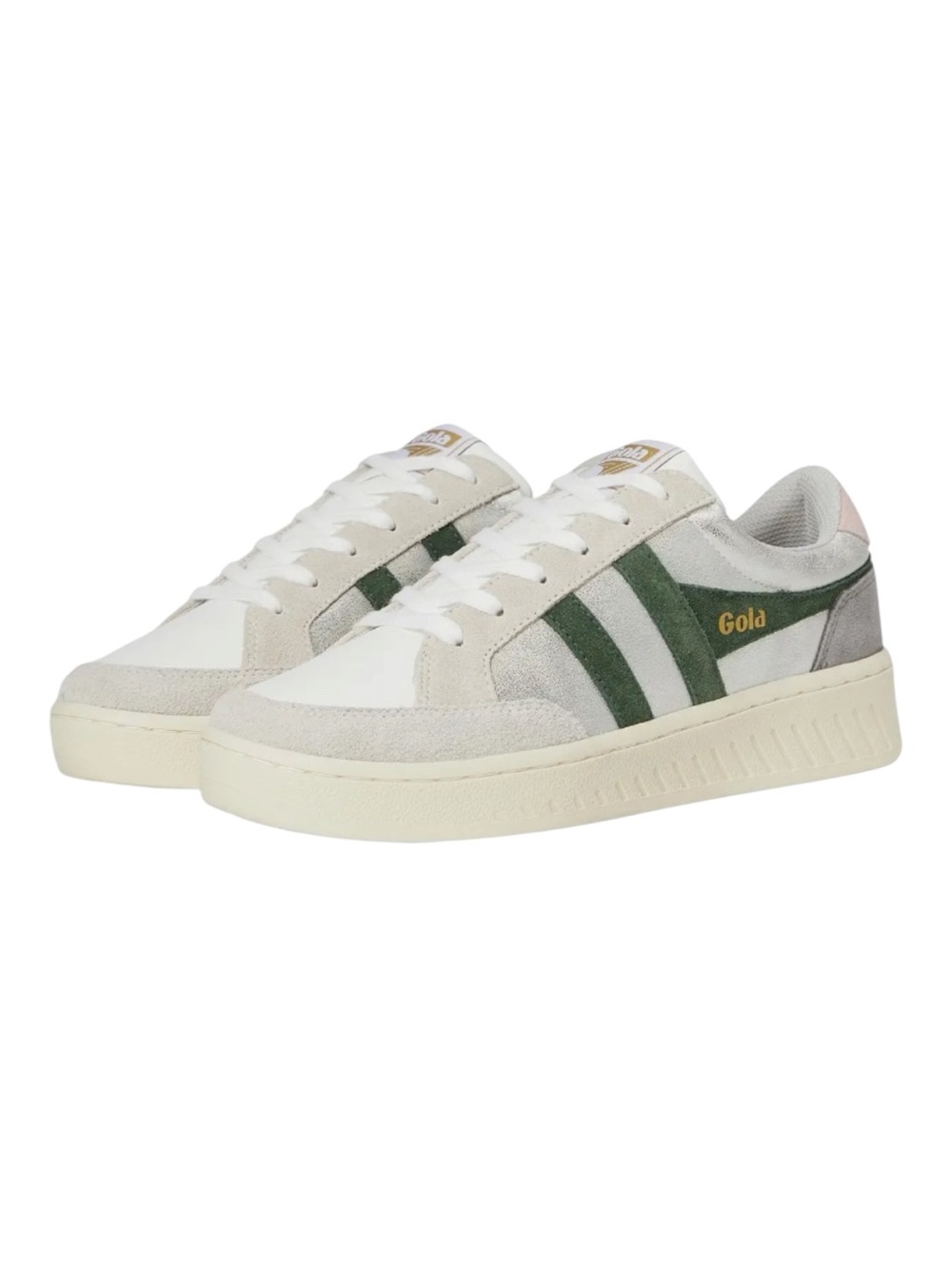 Gola Superslam Blaze Women’s Caual sneaker in Silver/Evergreen/Chalk Pink | sz 9
